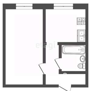 1-к квартира, вторичка, 33м2, 1/5 этаж