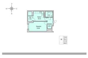 1-к квартира, вторичка, 37м2, 20/24 этаж