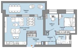 1-к квартира, вторичка, 65м2, 8/8 этаж