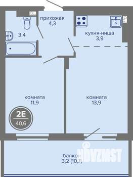 2-к квартира, вторичка, 41м2, 6/26 этаж