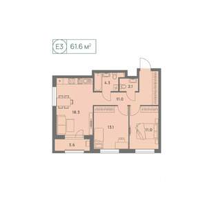 3-к квартира, вторичка, 62м2, 13/25 этаж