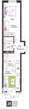 2-к квартира, вторичка, 42м2, 3/4 этаж