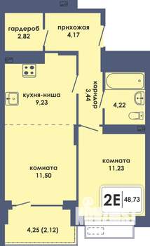 2-к квартира, вторичка, 49м2, 3/10 этаж
