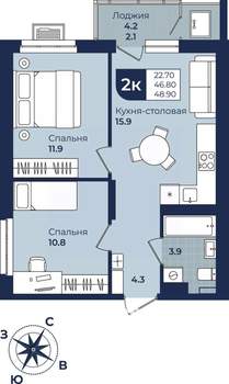 Студия квартира, вторичка, 26м2, 6/10 этаж