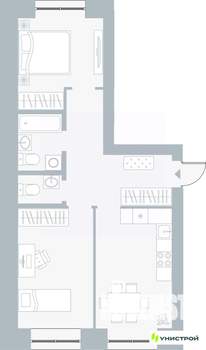 2-к квартира, вторичка, 56м2, 1/5 этаж