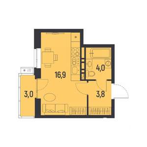 1-к квартира, вторичка, 26м2, 5/12 этаж