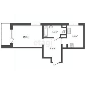 1-к квартира, вторичка, 38м2, 19/20 этаж