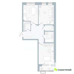 2-к квартира, вторичка, 55м2, 4/5 этаж