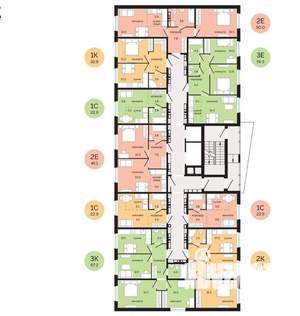 3-к квартира, строящийся дом, 57м2, 11/17 этаж