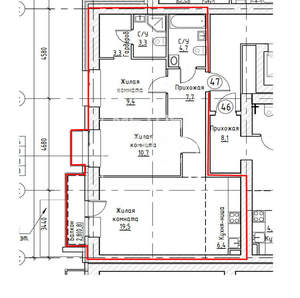 3-к квартира, вторичка, 68м2, 6/7 этаж