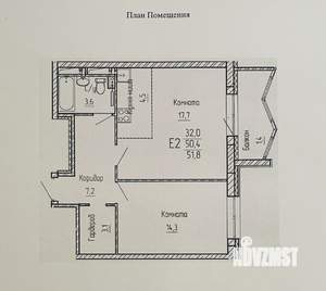 2-к квартира, вторичка, 51м2, 12/24 этаж