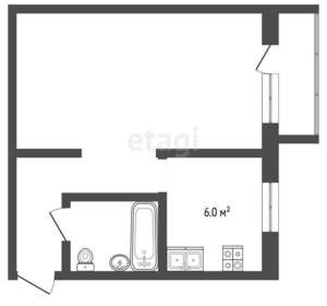 1-к квартира, вторичка, 30м2, 5/5 этаж