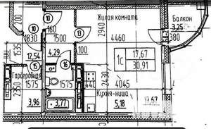 Студия квартира, сданный дом, 31м2, 13/20 этаж
