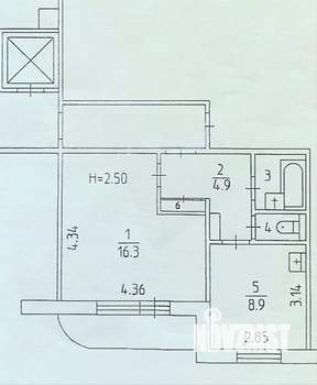 1-к квартира, вторичка, 34м2, 2/10 этаж