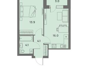 1-к квартира, вторичка, 40м2, 23/25 этаж