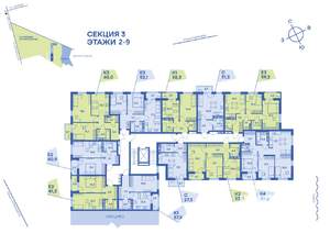 3-к квартира, вторичка, 59м2, 6/9 этаж