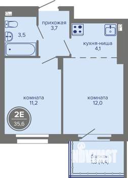 2-к квартира, вторичка, 36м2, 25/26 этаж