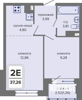 2-к квартира, вторичка, 37м2, 6/14 этаж