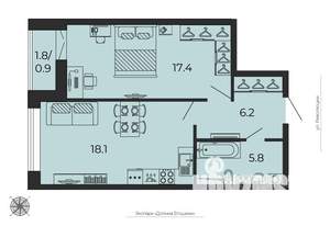 2-к квартира, сданный дом, 49м2, 4/25 этаж