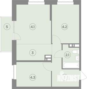 3-к квартира, вторичка, 60м2, 6/8 этаж