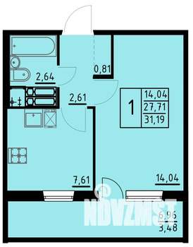 1-к квартира, вторичка, 31м2, 10/10 этаж