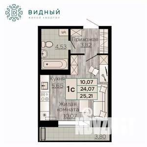 1-к квартира, вторичка, 25м2, 3/8 этаж