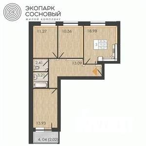 3-к квартира, вторичка, 73м2, 4/4 этаж