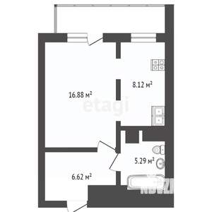 1-к квартира, вторичка, 40м2, 9/25 этаж
