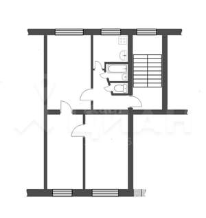 3-к квартира, вторичка, 54м2, 2/5 этаж