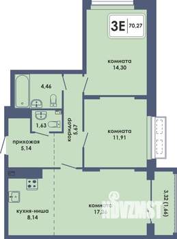 3-к квартира, вторичка, 70м2, 5/10 этаж