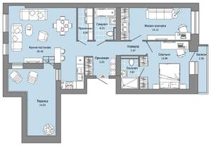 2-к квартира, вторичка, 82м2, 8/8 этаж