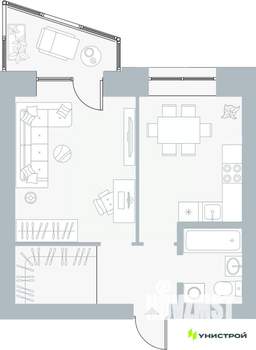 1-к квартира, вторичка, 39м2, 3/5 этаж