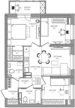 4-к квартира, вторичка, 66м2, 6/22 этаж