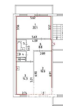 2-к квартира, вторичка, 67м2, 2/10 этаж