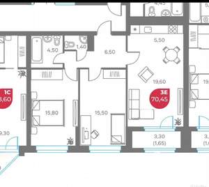 3-к квартира, вторичка, 70м2, 5/8 этаж