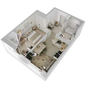 1-к квартира, вторичка, 42м2, 4/18 этаж