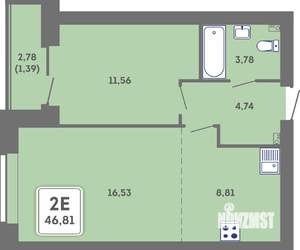 2-к квартира, вторичка, 47м2, 6/7 этаж