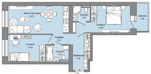 2-к квартира, вторичка, 63м2, 8/8 этаж