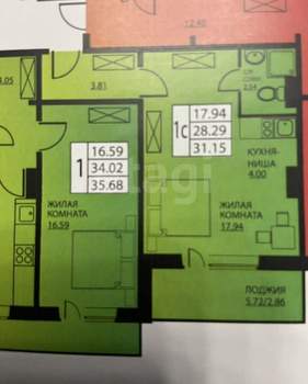 Студия квартира, вторичка, 31м2, 8/16 этаж