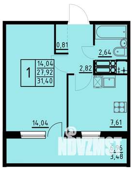 1-к квартира, вторичка, 31м2, 5/10 этаж