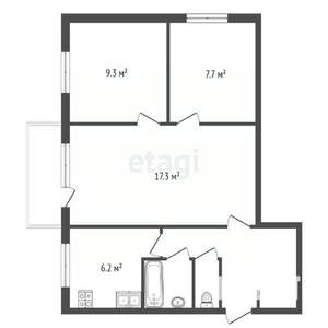 3-к квартира, вторичка, 61м2, 4/5 этаж