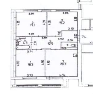3-к квартира, вторичка, 94м2, 3/8 этаж