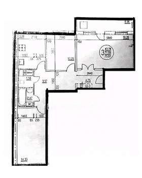 3-к квартира, вторичка, 72м2, 6/10 этаж