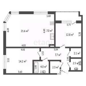 3-к квартира, вторичка, 76м2, 18/25 этаж