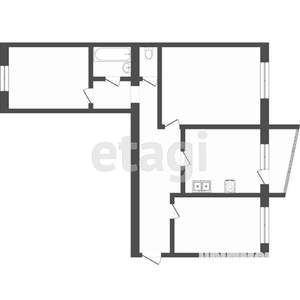 3-к квартира, вторичка, 65м2, 8/9 этаж