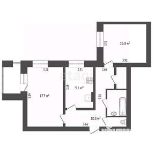 2-к квартира, вторичка, 60м2, 5/16 этаж