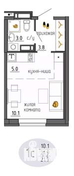 Студия квартира, вторичка, 22м2, 8/25 этаж