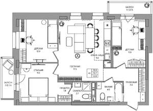 4-к квартира, вторичка, 76м2, 2/9 этаж