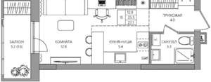 Студия квартира, вторичка, 27м2, 2/22 этаж