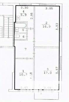 3-к квартира, вторичка, 61м2, 1/5 этаж